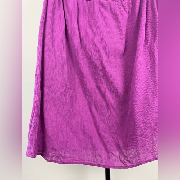 Lane Bryant Purple Cotton Gauze One Shoulder‎ Embroidered Blouse - Picture 2 of 6